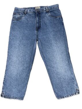 👖🛼 GENERRA Vintage 90s High Rise‎ Cropped Blue Jeans l Made in Egypt l Sz 16